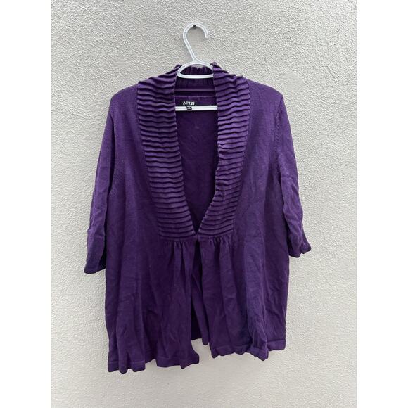 Womens Apt. 9 Cover Up Plus Size 1X Purple 3/4 Sleeve - Picture 1 of 12